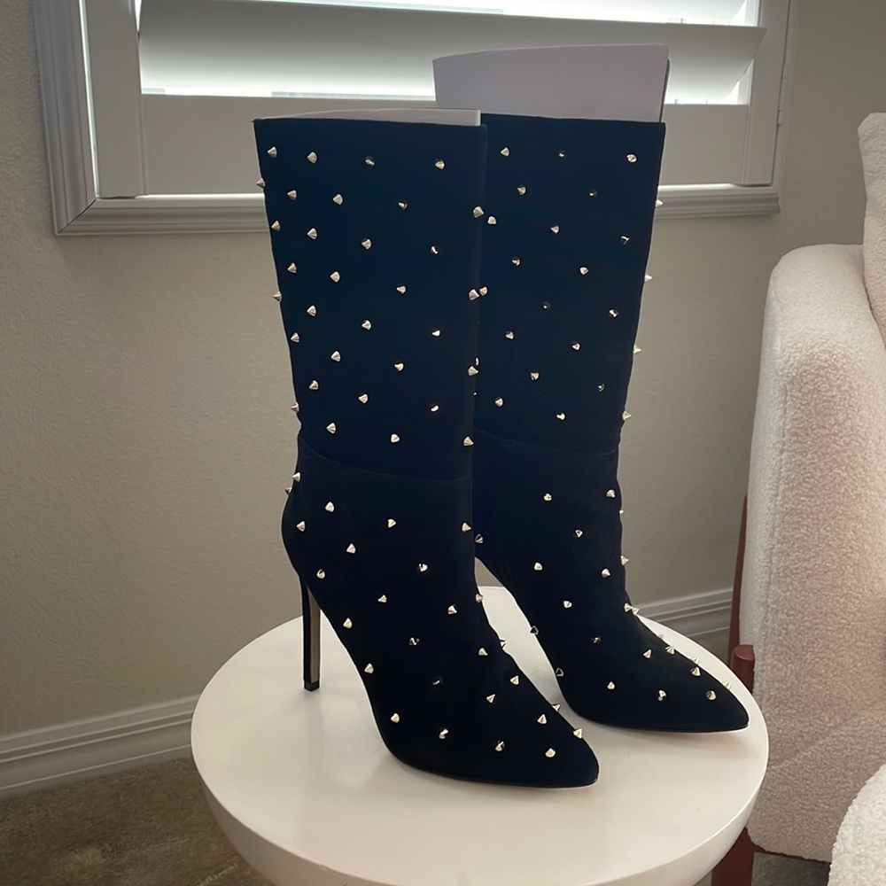 Black Sam Edelman Suede Studded Boots size 7.5